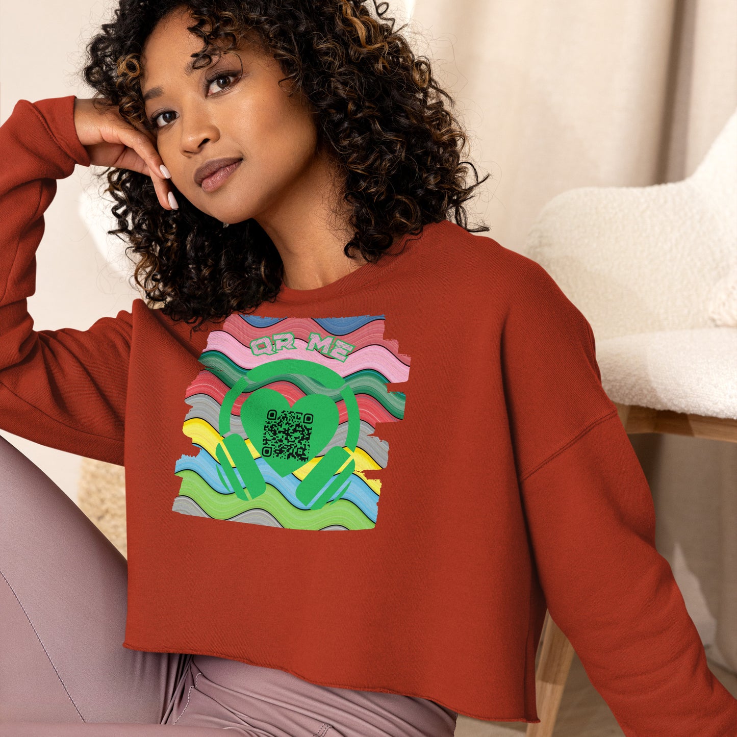 RapCaviar Cropped Sweatshirt – Share Your Spotify Playlist with a QR Code