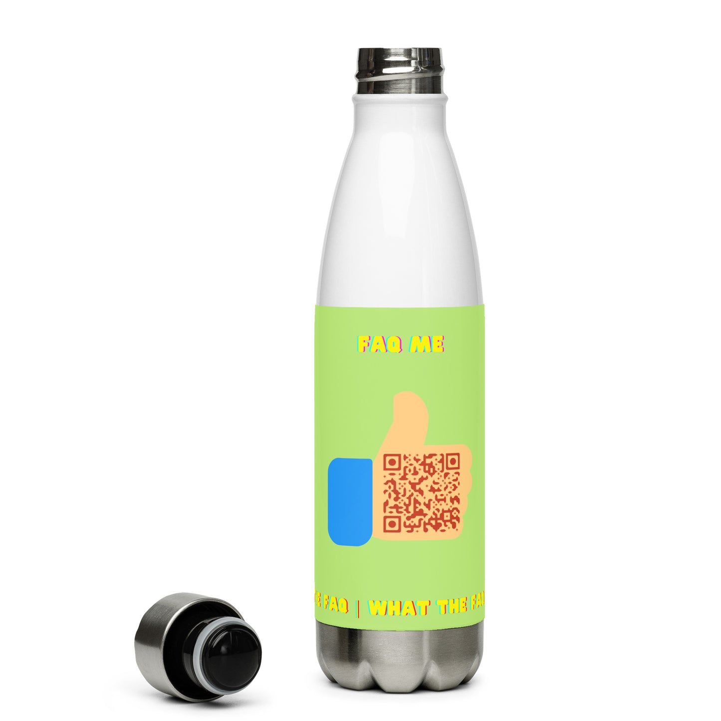 FAQ Me Personalized QR Code Insulated bottle - Acid Green-QR GEAR STORE