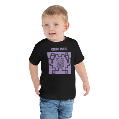 Fun Alien Emoji QR Code Toddler Tee-Black-QR GEAR STORE