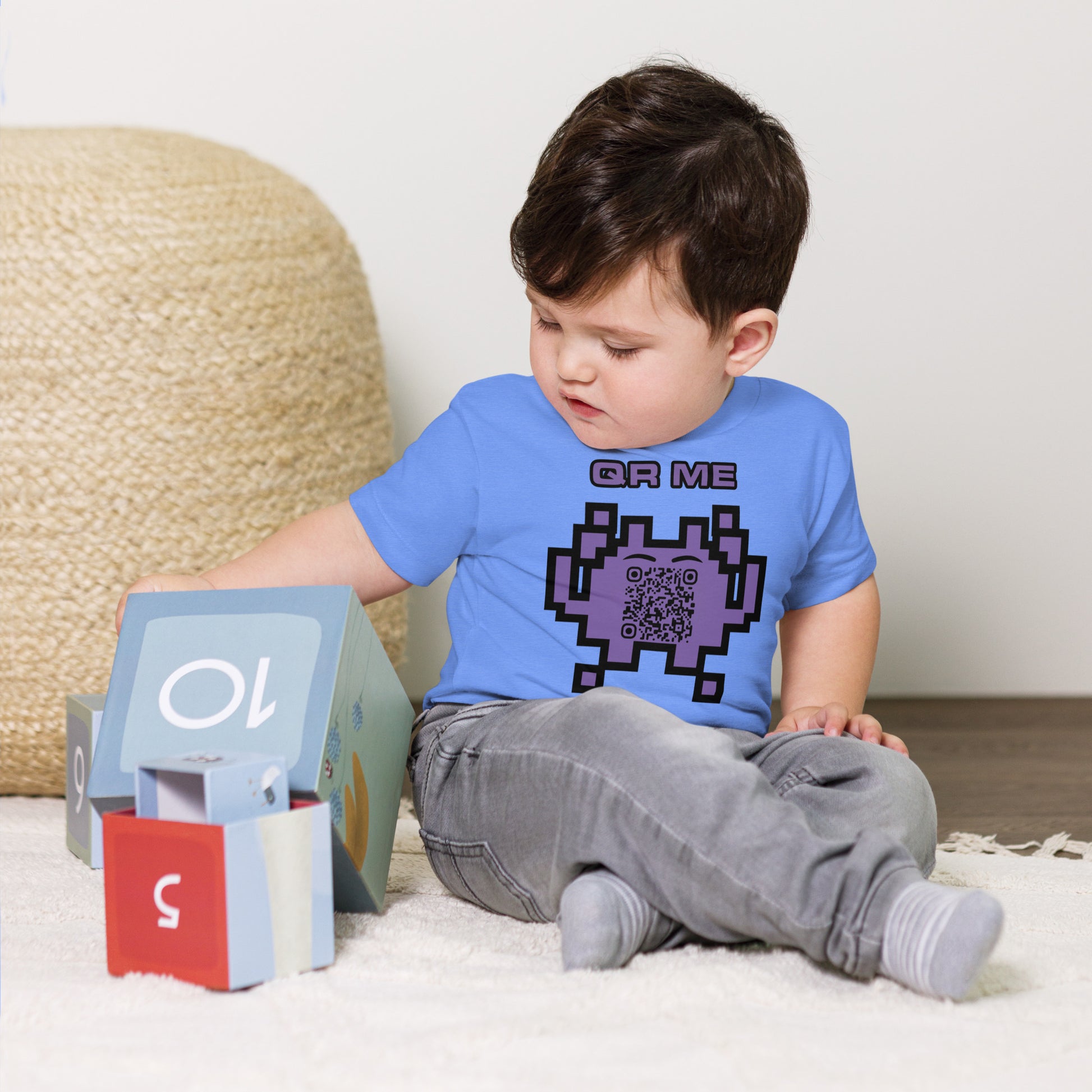 Fun Alien Emoji QR Code Toddler Tee-QR GEAR STORE