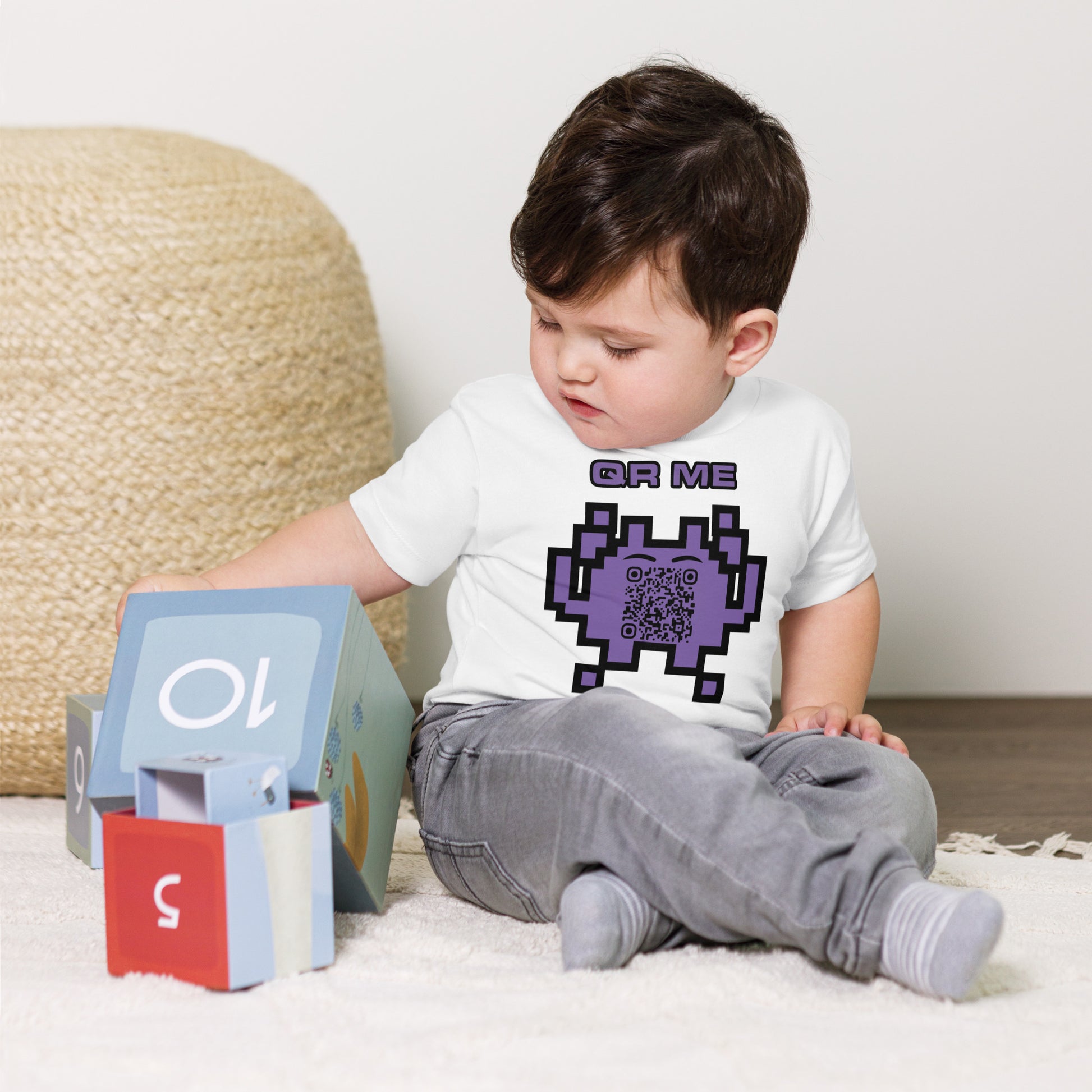 Fun Alien Emoji QR Code Toddler Tee-QR GEAR STORE