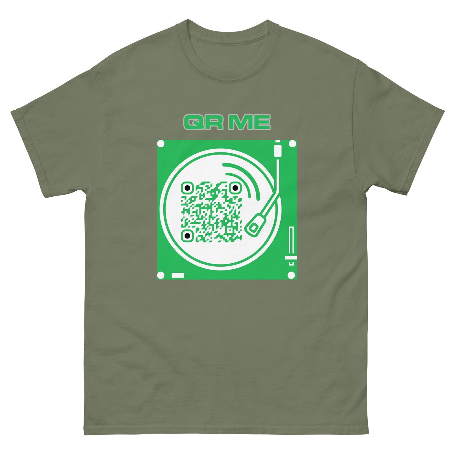 Music Lovers QR Code Unisex classic tee-Military Green-QR GEAR STORE