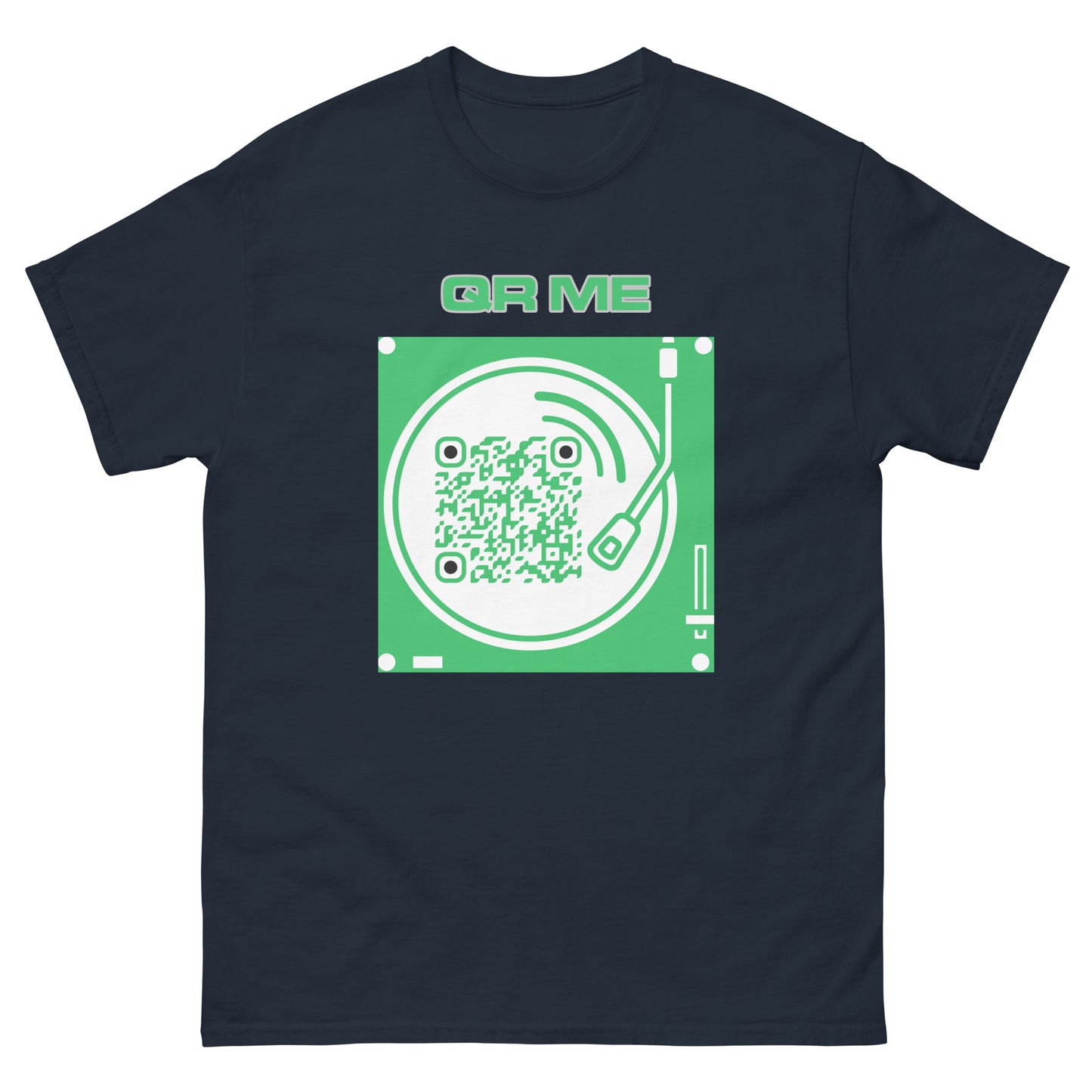 Music Lovers QR Code Unisex classic tee-Navy-QR GEAR STORE