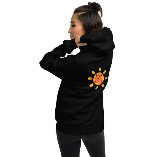 Sunshine Emoji Personalized QR Code Unisex Hoodie-Dark Chocolate-QR GEAR STORE