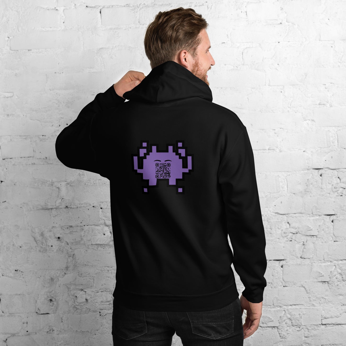 Alien Emoji Personalized QR Code Unisex Hoodie