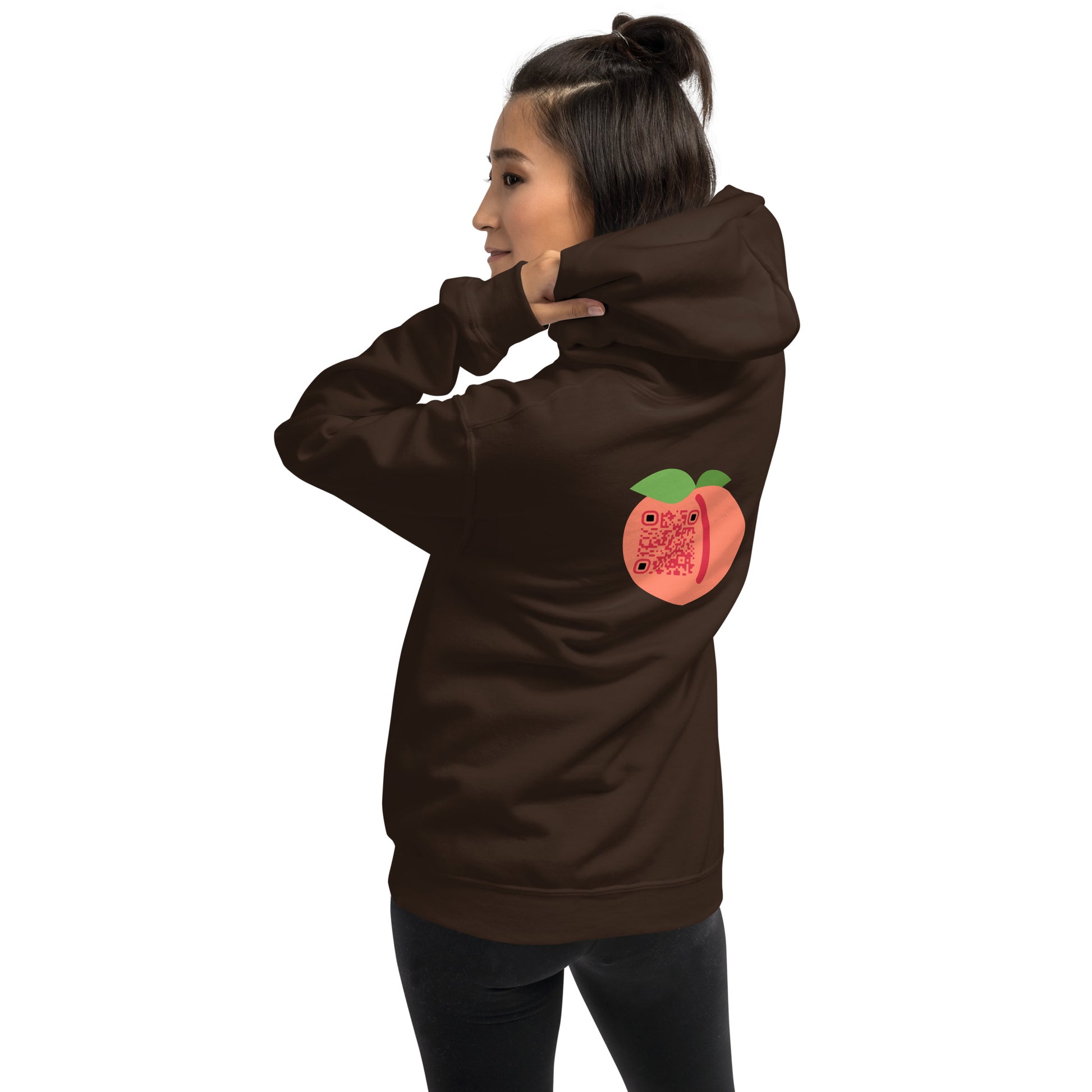 Peach Emoji Personalized QR Code Unisex Hoodie-QR GEAR STORE