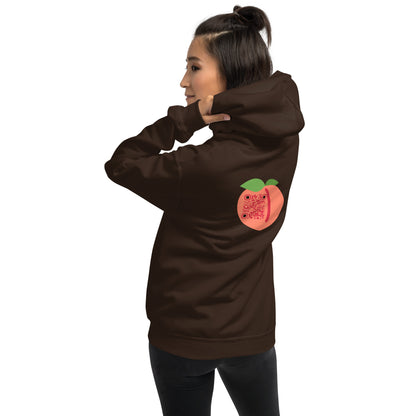 Peach Emoji Personalized QR Code Unisex Hoodie