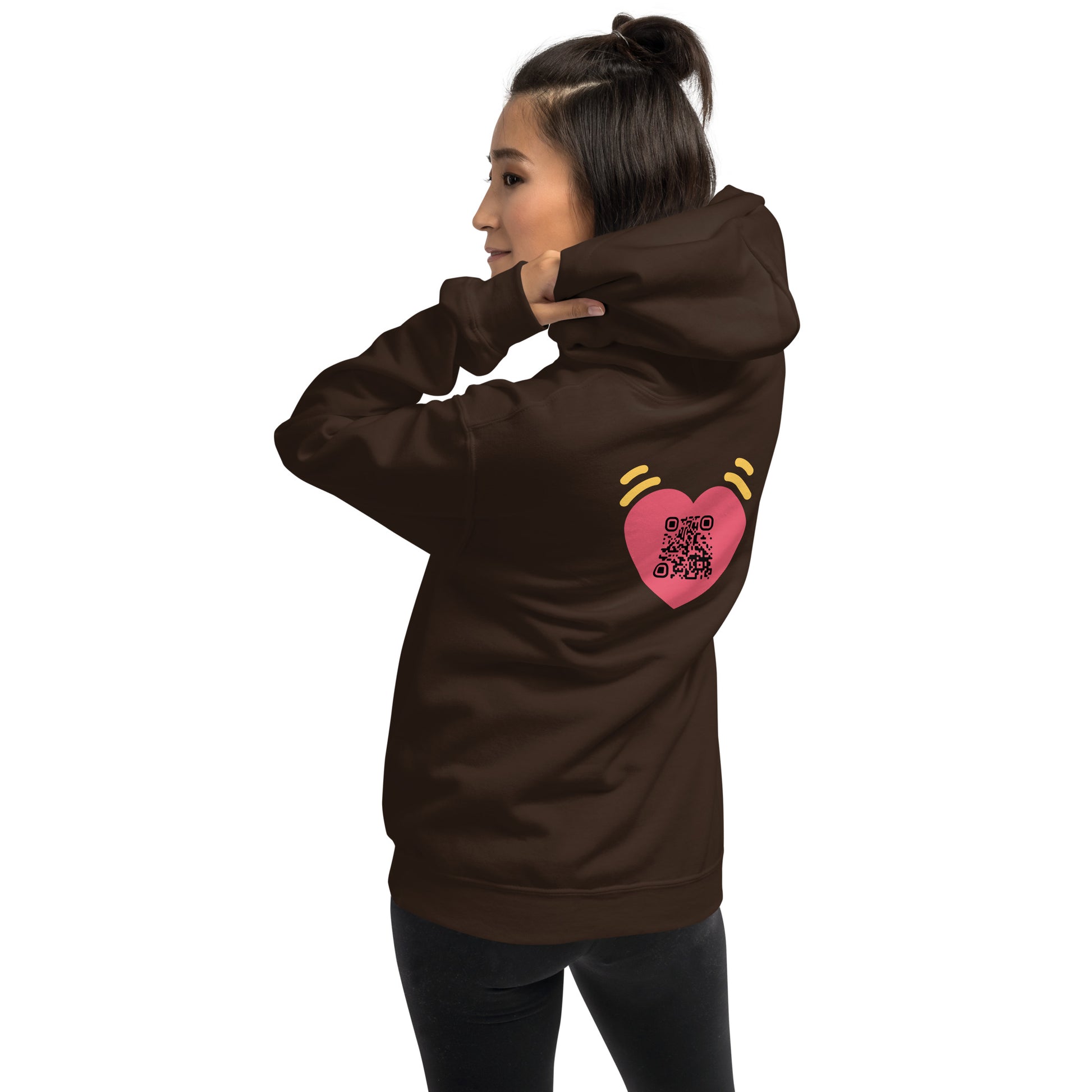 Pink Heart Emoji Personalized QR Code Unisex Hoodie-QR GEAR STORE