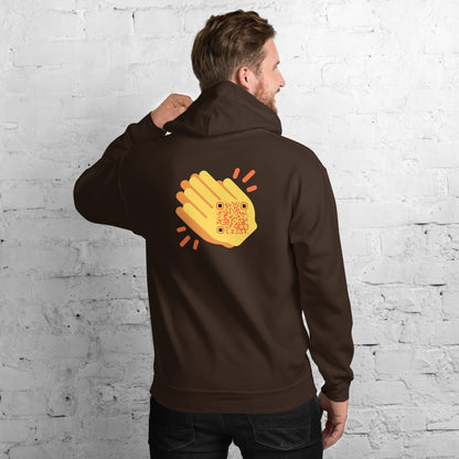 Wave Emoji Personalized QR Code Unisex Hoodie-QR GEAR STORE