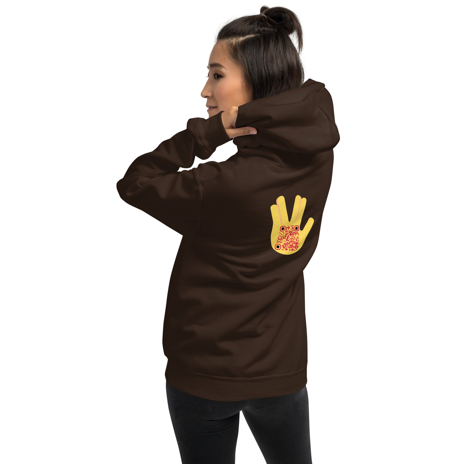 Vulcan Wave Emoji Personalized QR Code Unisex Hoodie-QR GEAR STORE