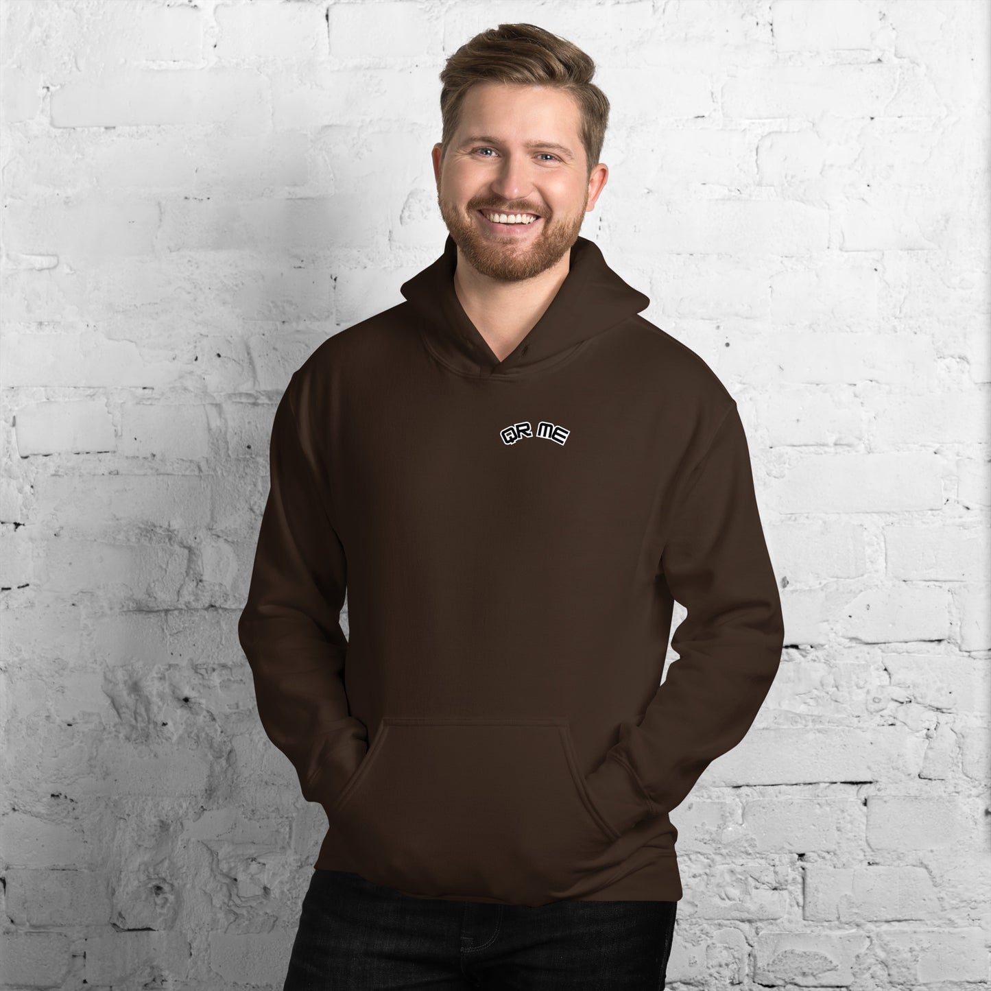 Wave Emoji Personalized QR Code Unisex Hoodie