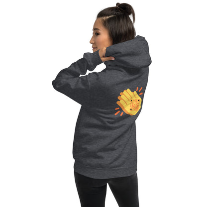 Wave Emoji Personalized QR Code Unisex Hoodie-Dark Heather-QR GEAR STORE