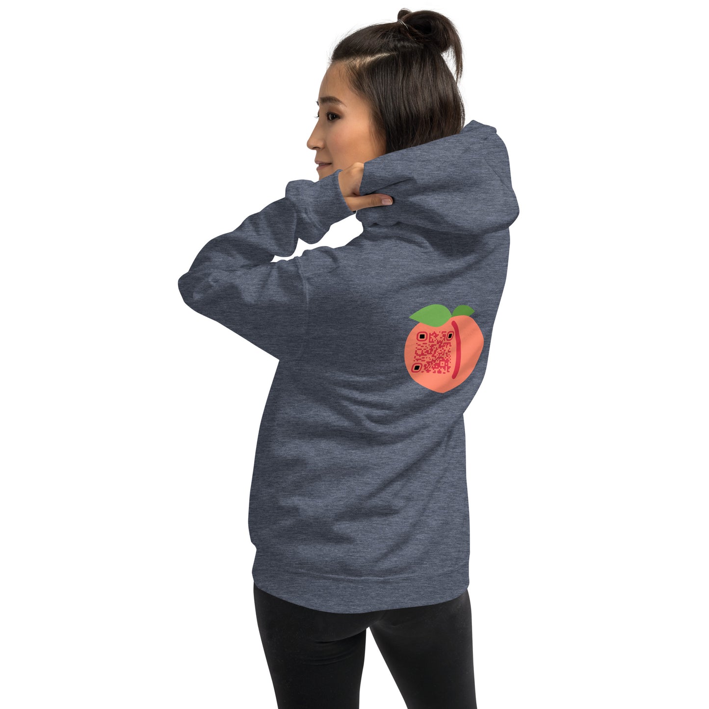 Peach Emoji Personalized QR Code Unisex Hoodie-QR GEAR STORE