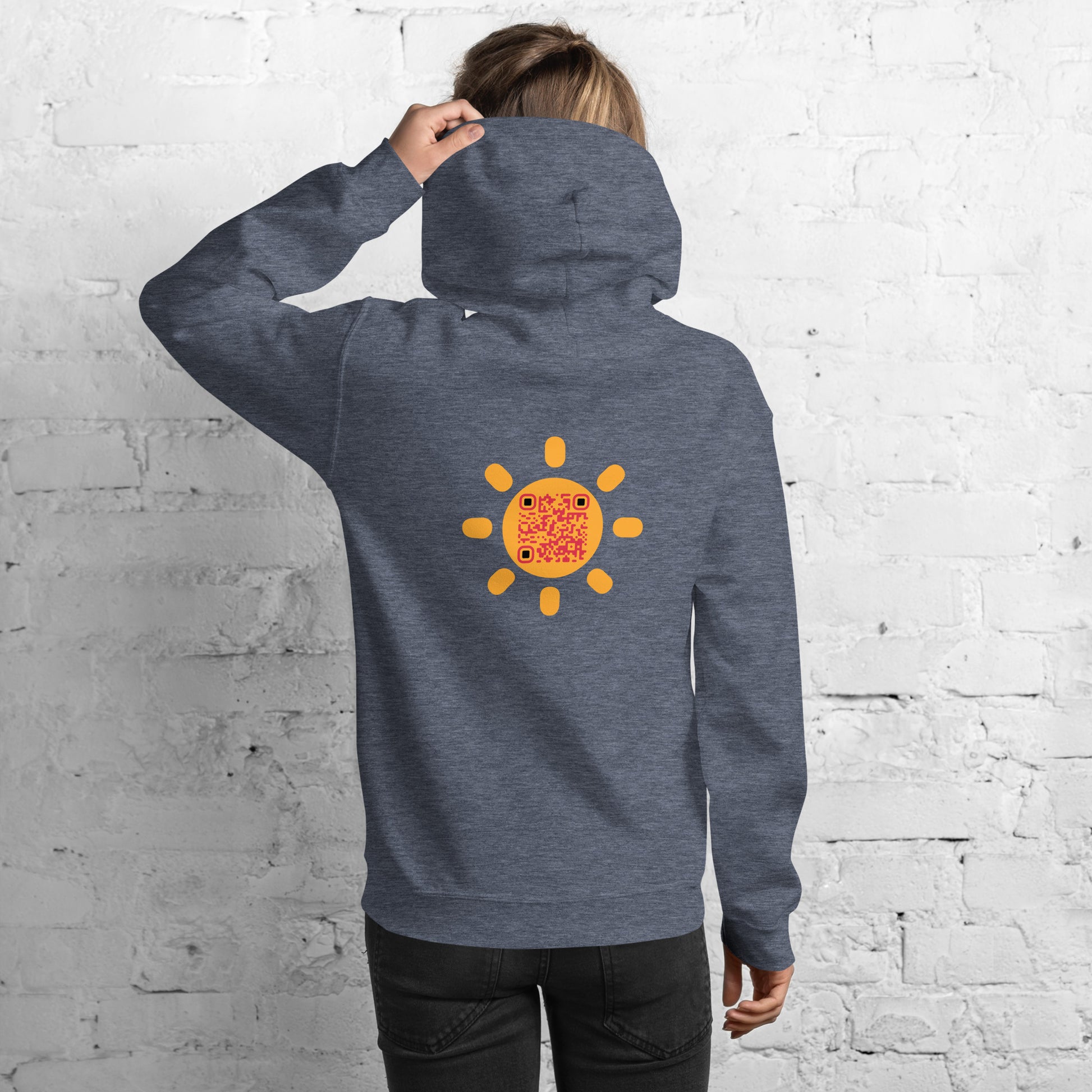 Sunshine Emoji Personalized QR Code Unisex Hoodie-QR GEAR STORE