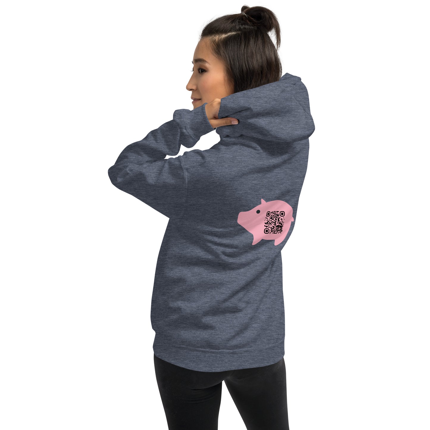 Cute Pig Emoji Personalized QR Code Unisex Hoodie-QR GEAR STORE