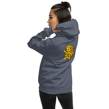 Hedgehog Emoji Personalized QR Code Unisex Hoodie