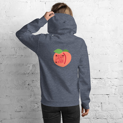 Peach Emoji Personalized QR Code Unisex Hoodie