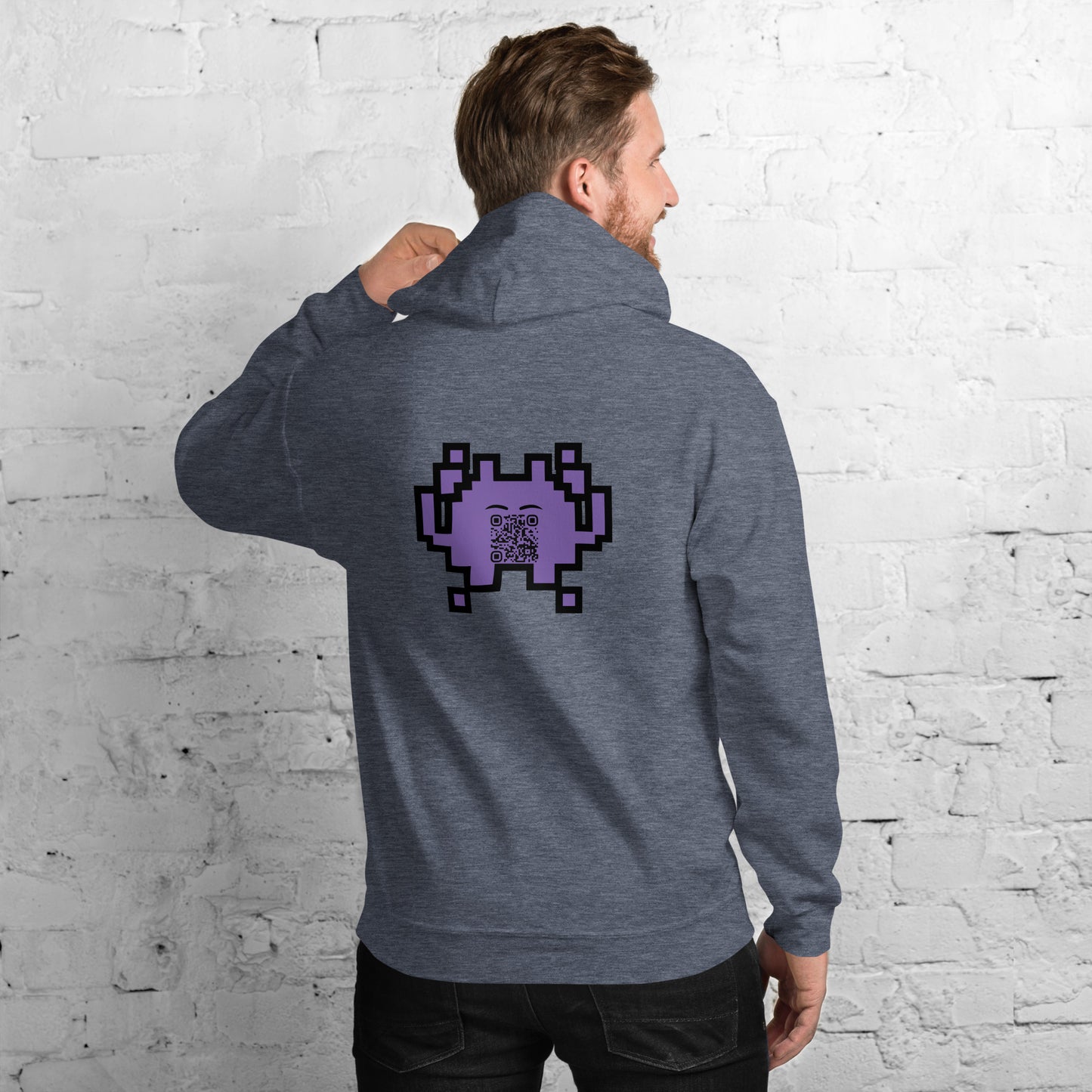 Alien Emoji Personalized QR Code Unisex Hoodie