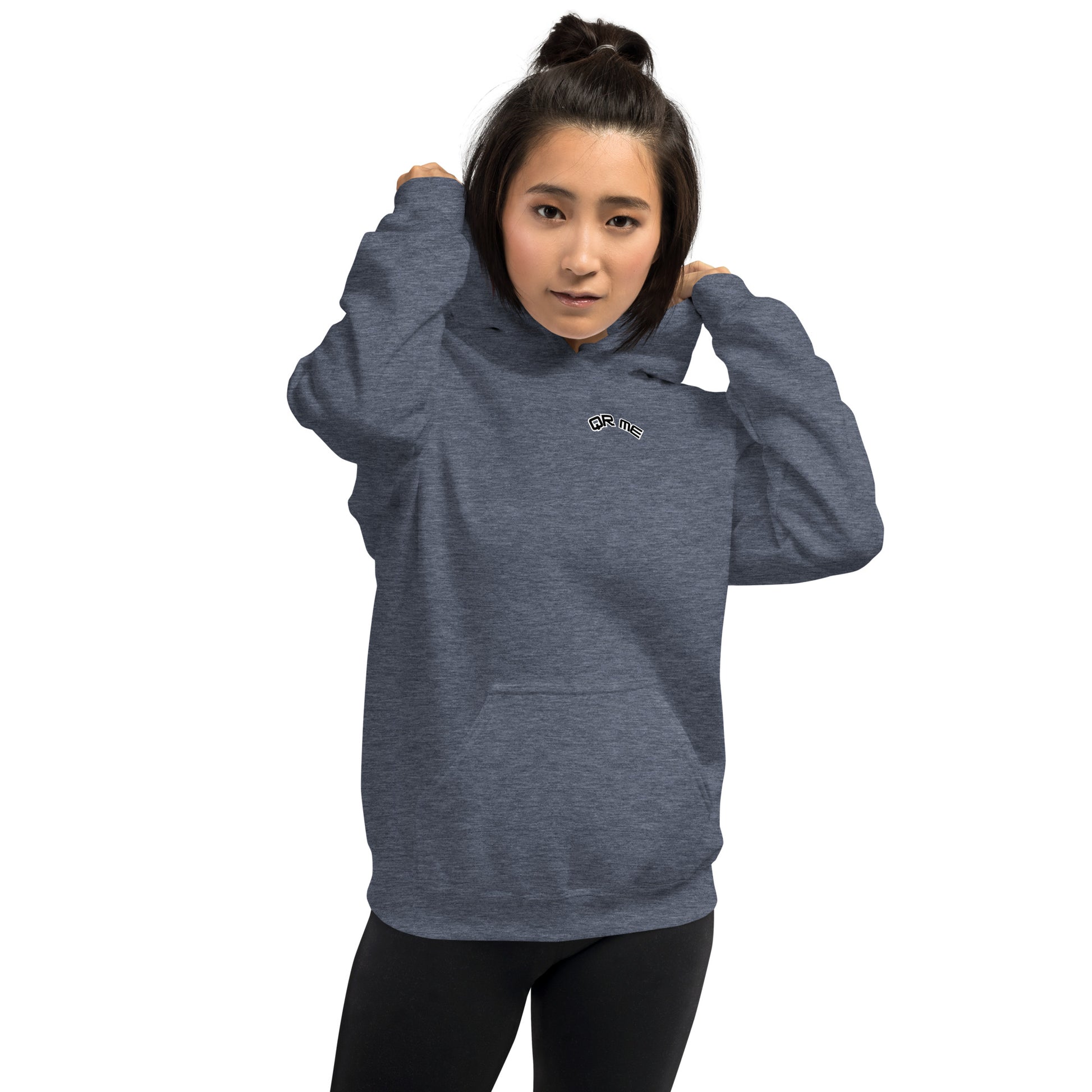 Wave Emoji Personalized QR Code Unisex Hoodie-QR GEAR STORE