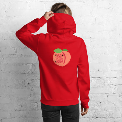 Peach Emoji Personalized QR Code Unisex Hoodie-QR GEAR STORE