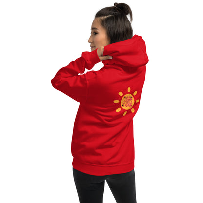 Sunshine Emoji Personalized QR Code Unisex Hoodie-Red-QR GEAR STORE