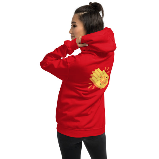 Wave Emoji Personalized QR Code Unisex Hoodie-Red-QR GEAR STORE