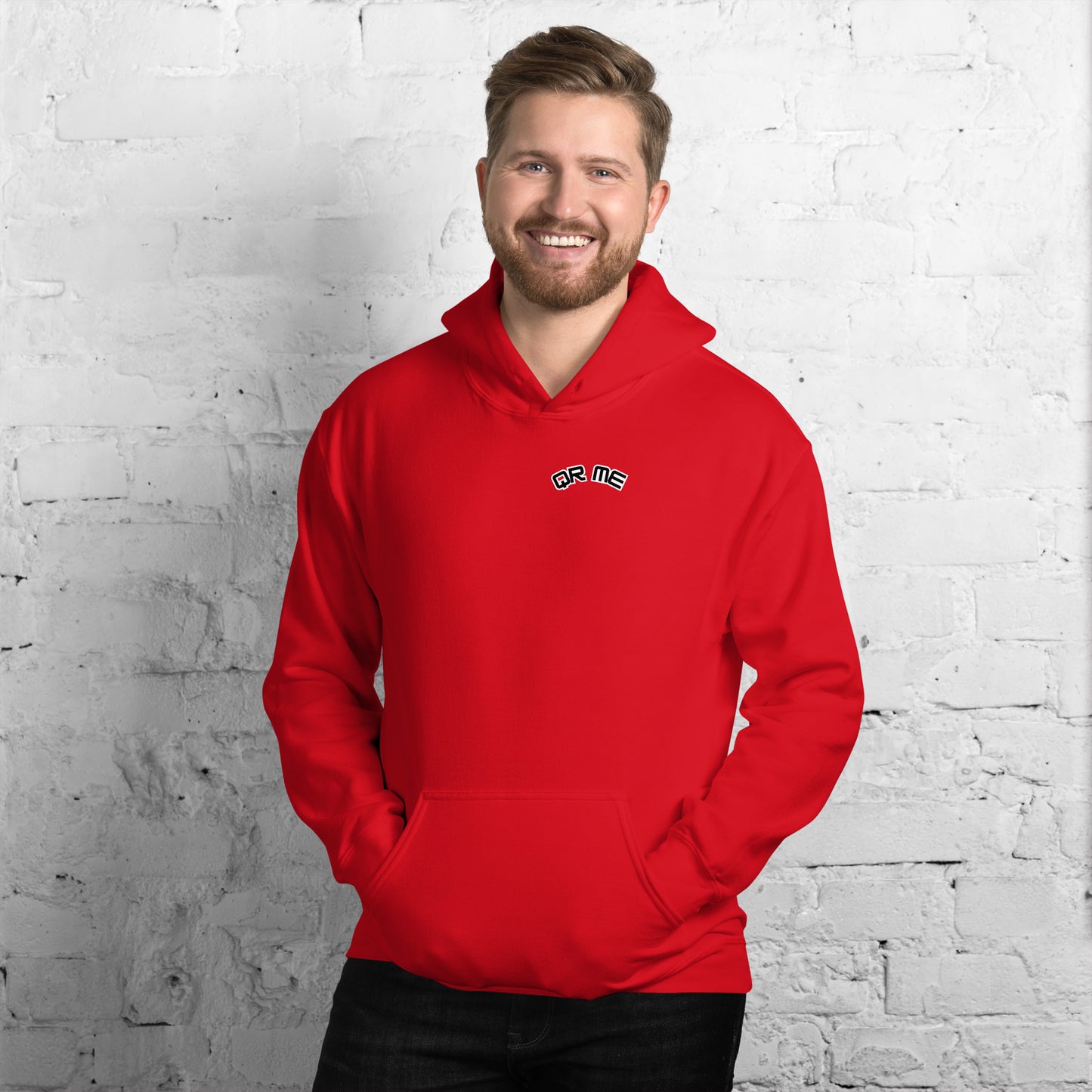 Wave Emoji Personalized QR Code Unisex Hoodie-QR GEAR STORE