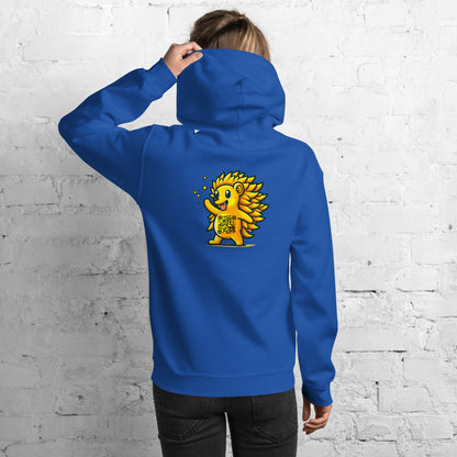 Hedgehog Emoji Personalized QR Code Unisex Hoodie-Royal Blue-QR GEAR STORE