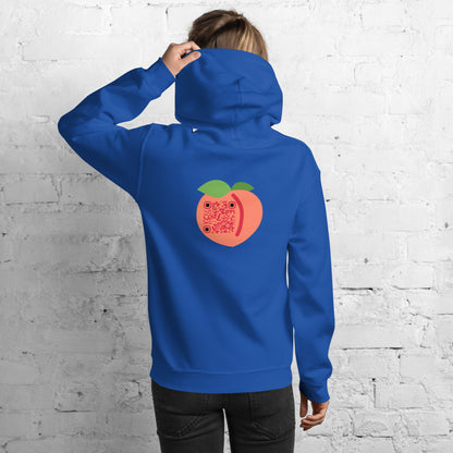 Peach Emoji Personalized QR Code Unisex Hoodie-Royal Blue-QR GEAR STORE