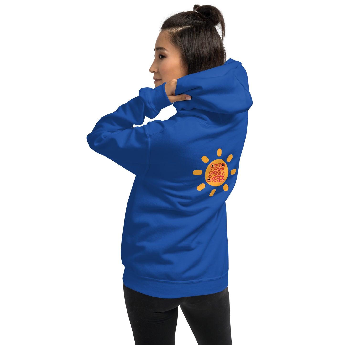 Sunshine Emoji Personalized QR Code Unisex Hoodie-Royal Blue-QR GEAR STORE