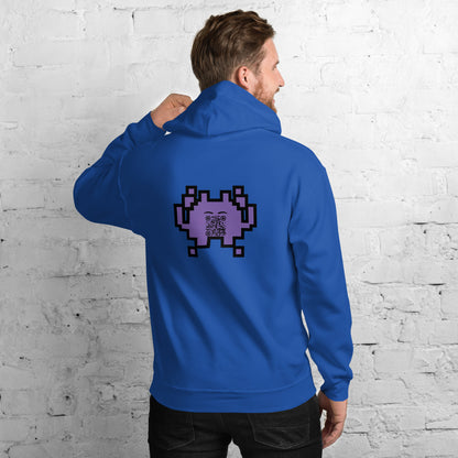 Alien Emoji Personalized QR Code Unisex Hoodie-Royal Blue-QR GEAR STORE