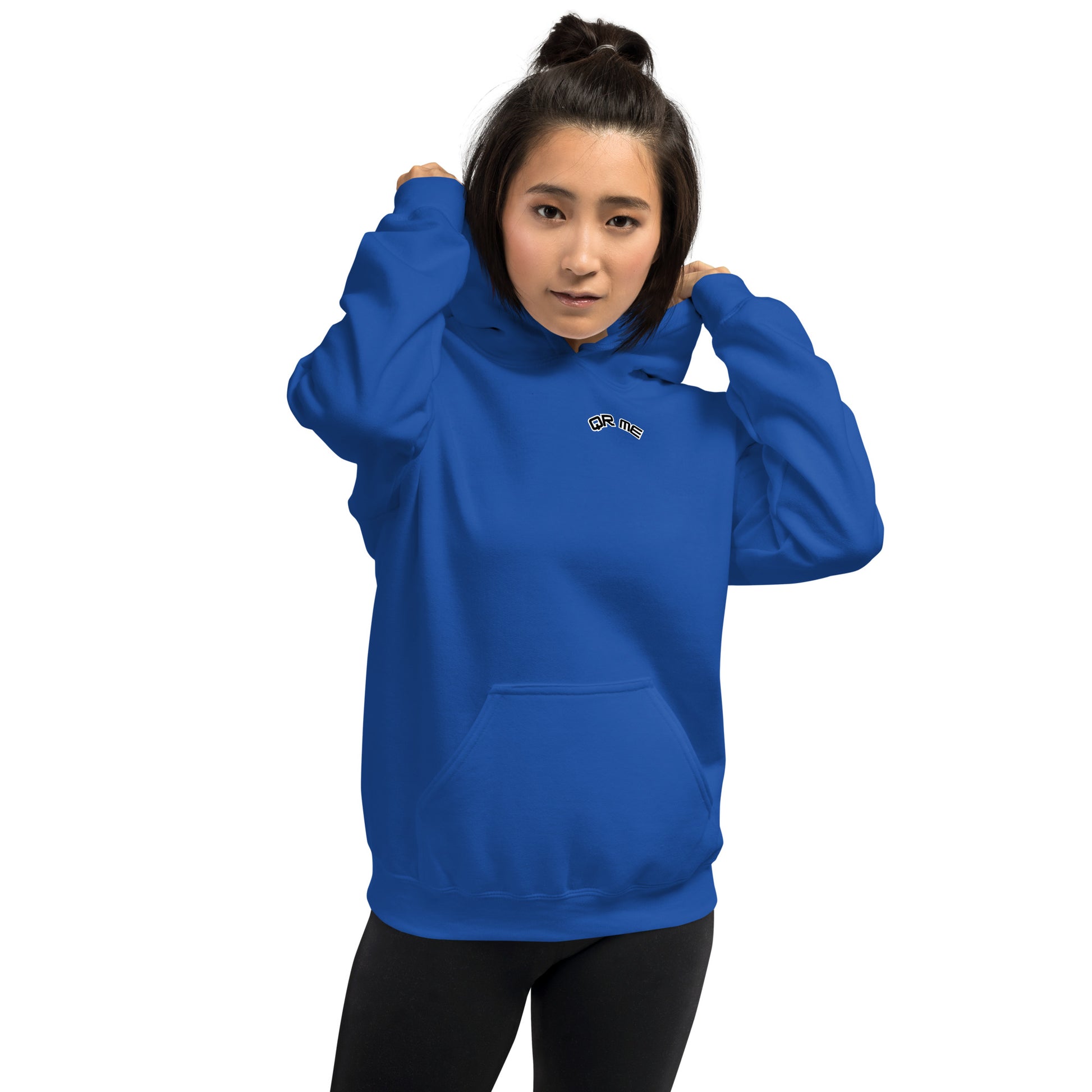 Wave Emoji Personalized QR Code Unisex Hoodie-QR GEAR STORE