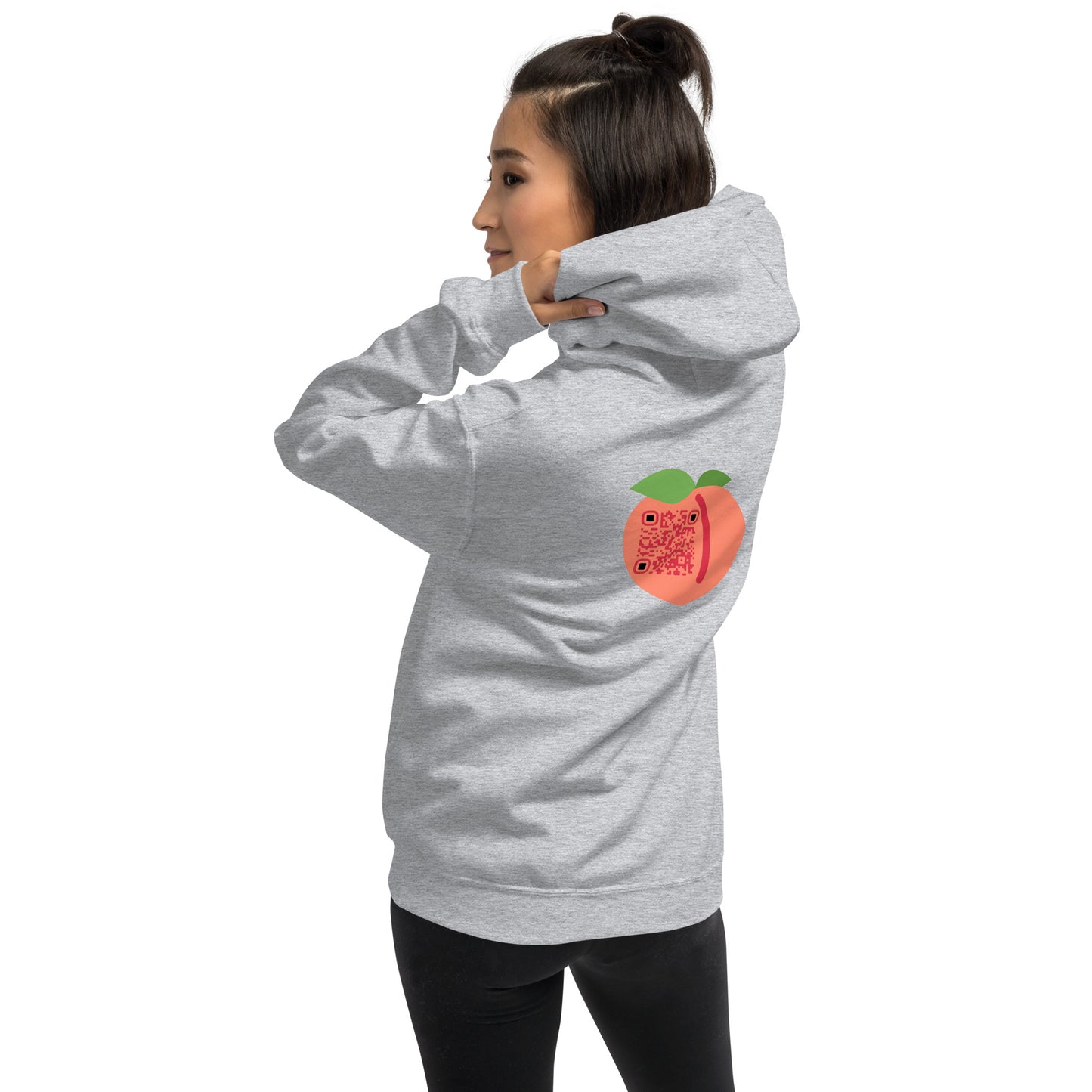 Peach Emoji Personalized QR Code Unisex Hoodie-QR GEAR STORE