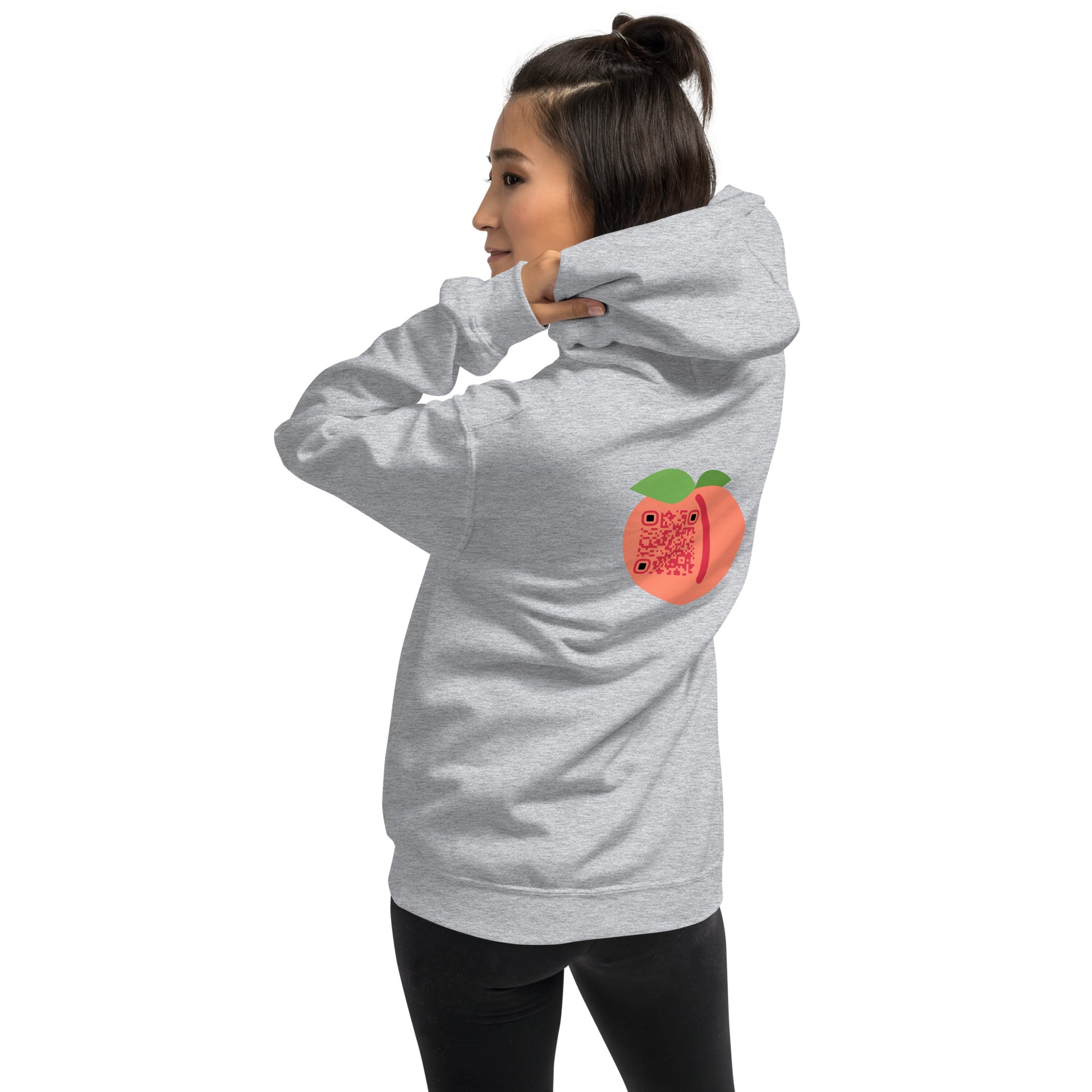 Peach Emoji Personalized QR Code Unisex Hoodie-QR GEAR STORE