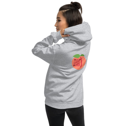 Peach Emoji Personalized QR Code Unisex Hoodie