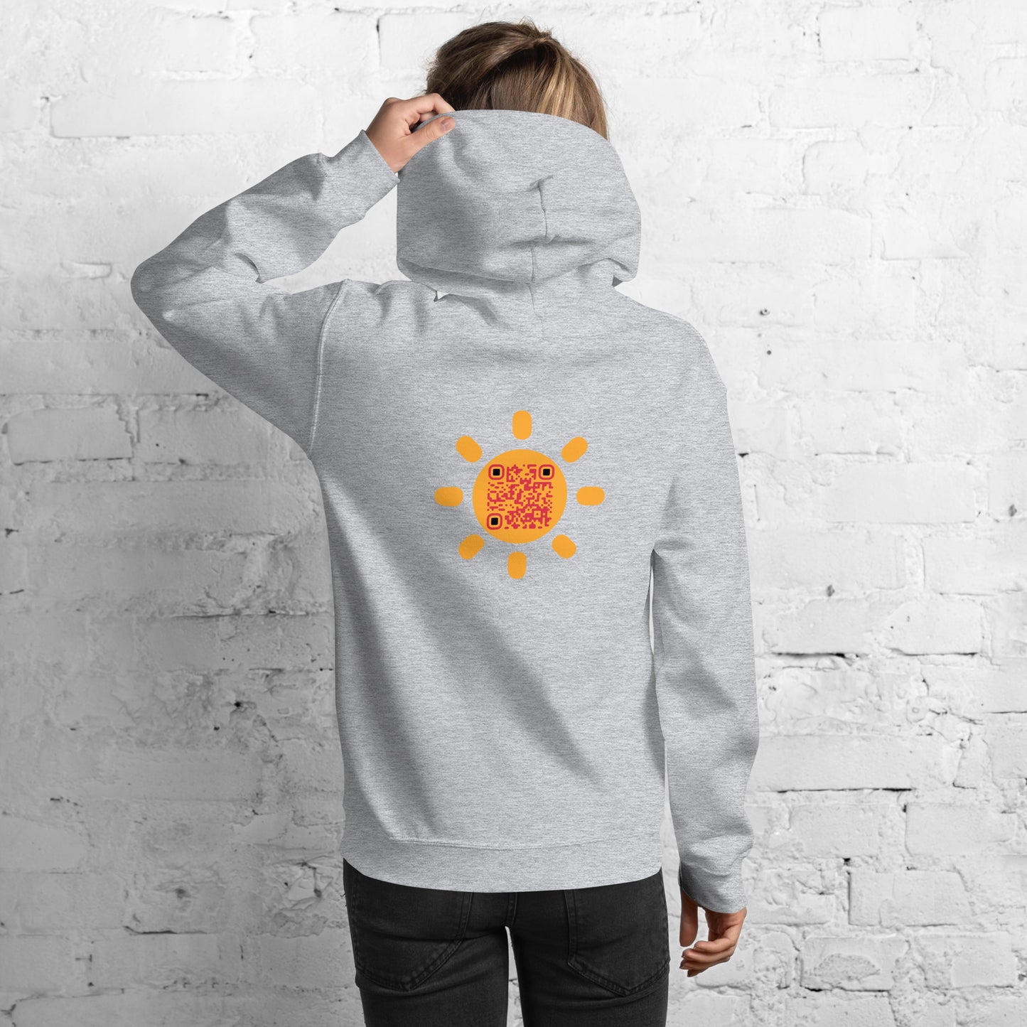 Sunshine Emoji Personalized QR Code Unisex Hoodie-QR GEAR STORE