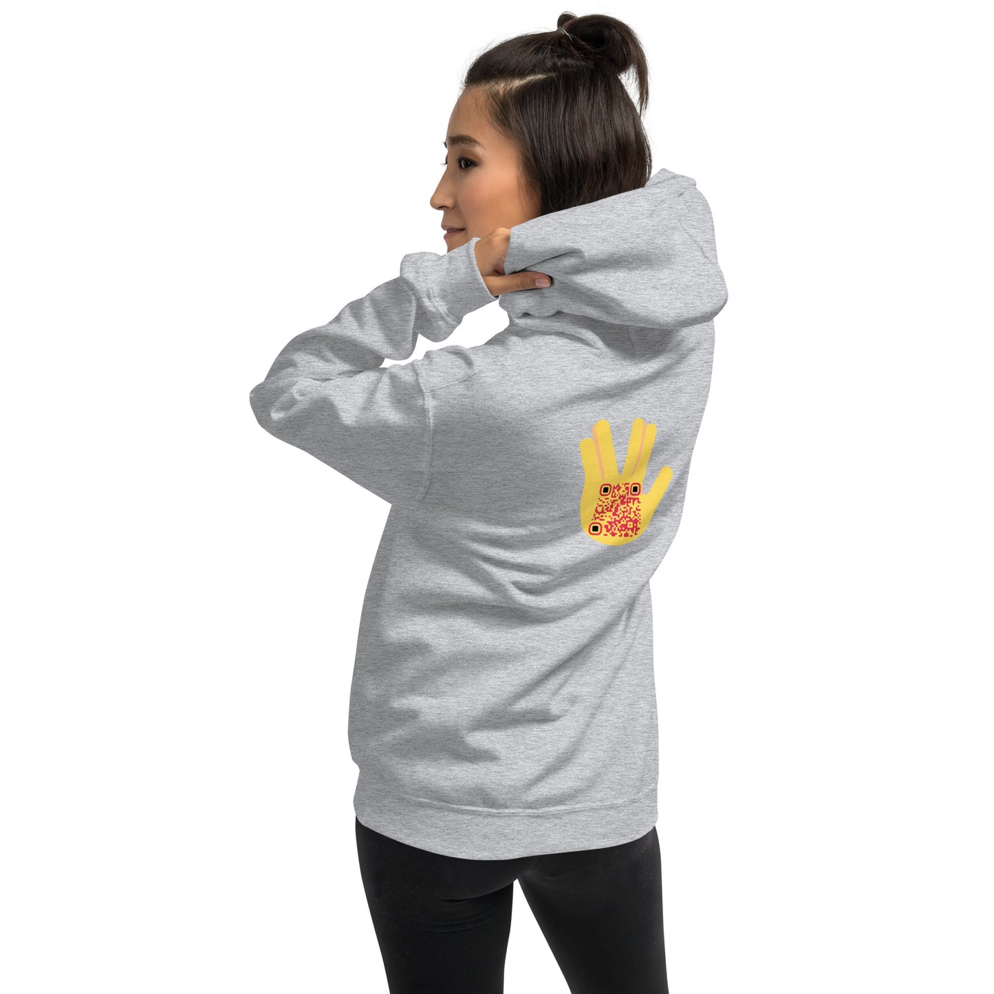 Vulcan Wave Emoji Personalized QR Code Unisex Hoodie