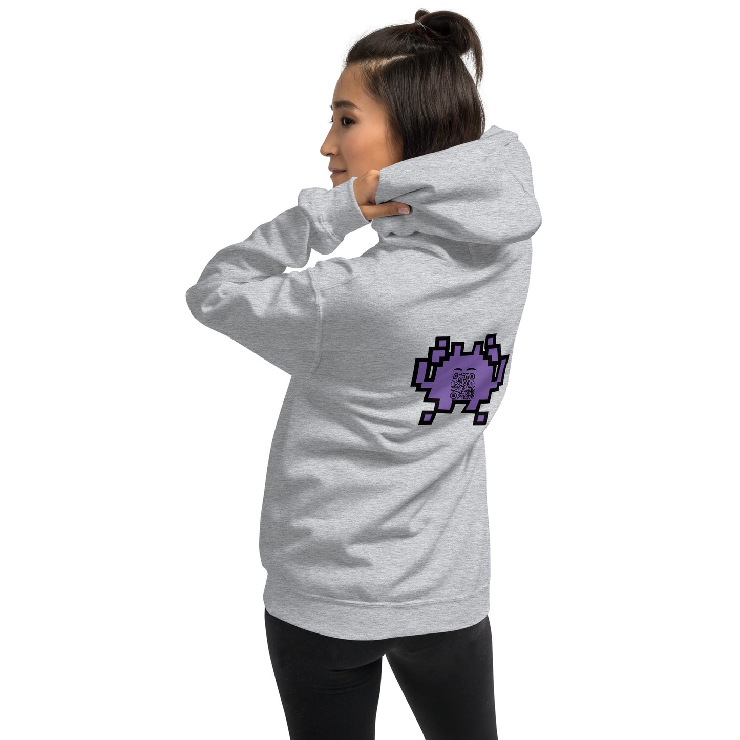 Alien Emoji Personalized QR Code Unisex Hoodie