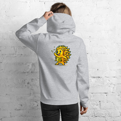 Hedgehog Emoji Personalized QR Code Unisex Hoodie-Light Grey-QR GEAR STORE