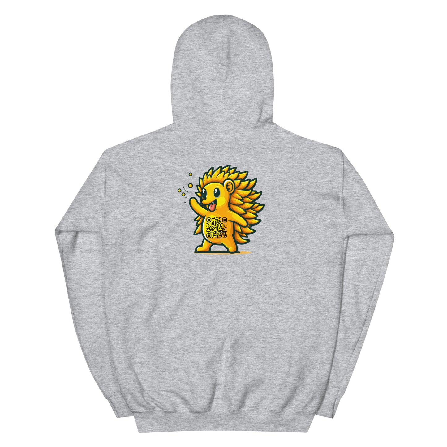 Hedgehog Emoji Personalized QR Code Unisex Hoodie-QR GEAR STORE