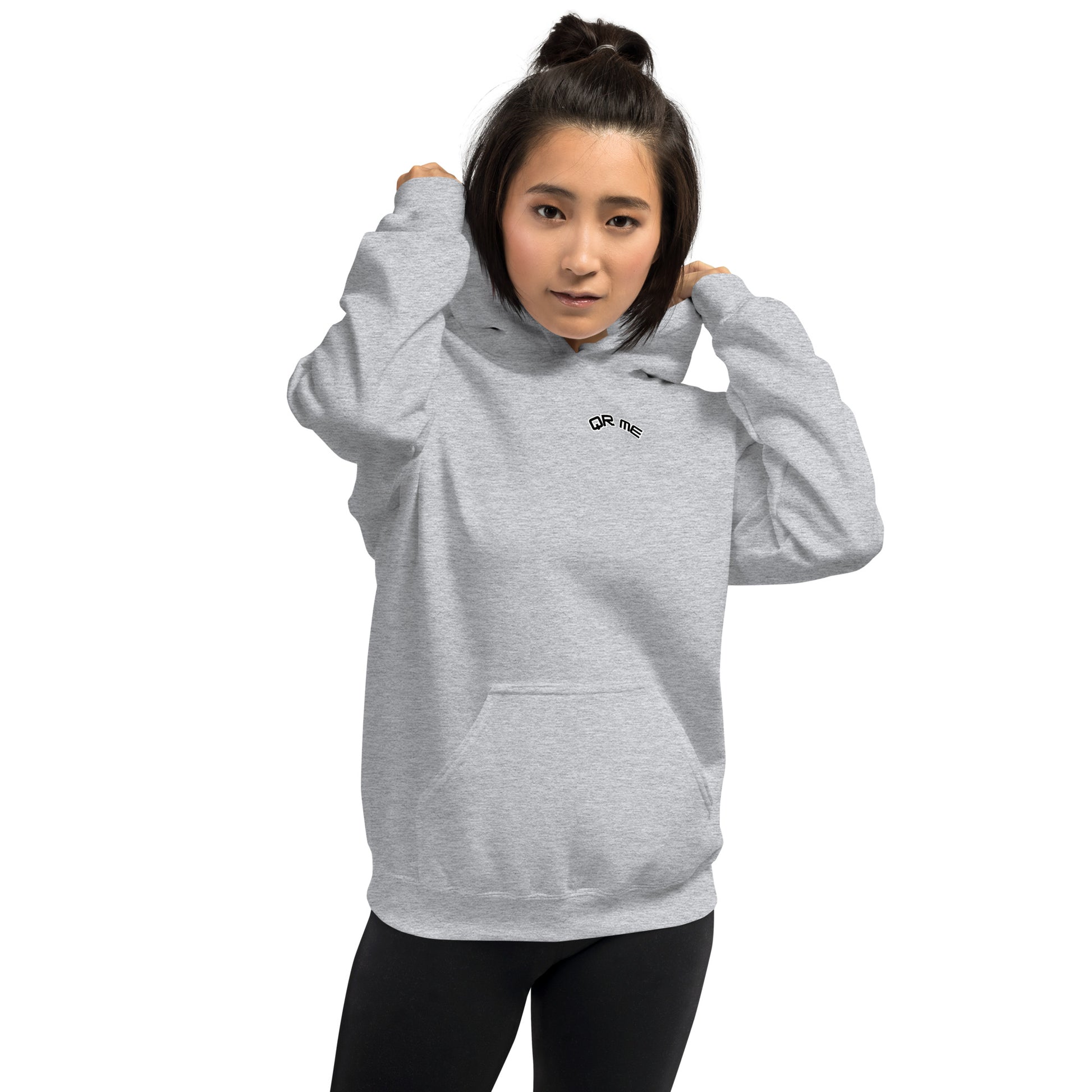 Peach Emoji Personalized QR Code Unisex Hoodie-QR GEAR STORE