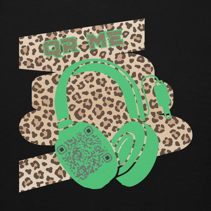 Custom QR Code Leopard Print Hoodie – Wild Style, Shared Tunes