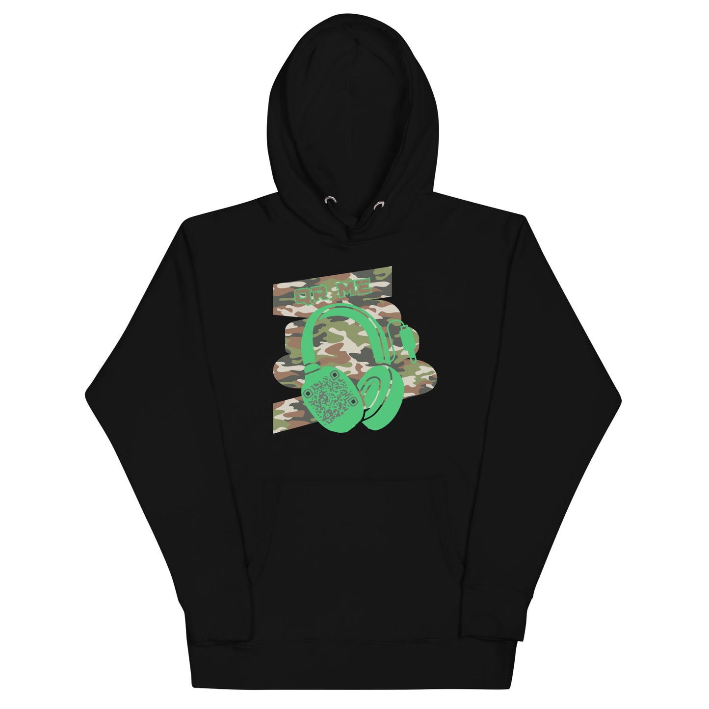 Personalized QR Code Green Camo Hoodie – Blend In, Stand Out