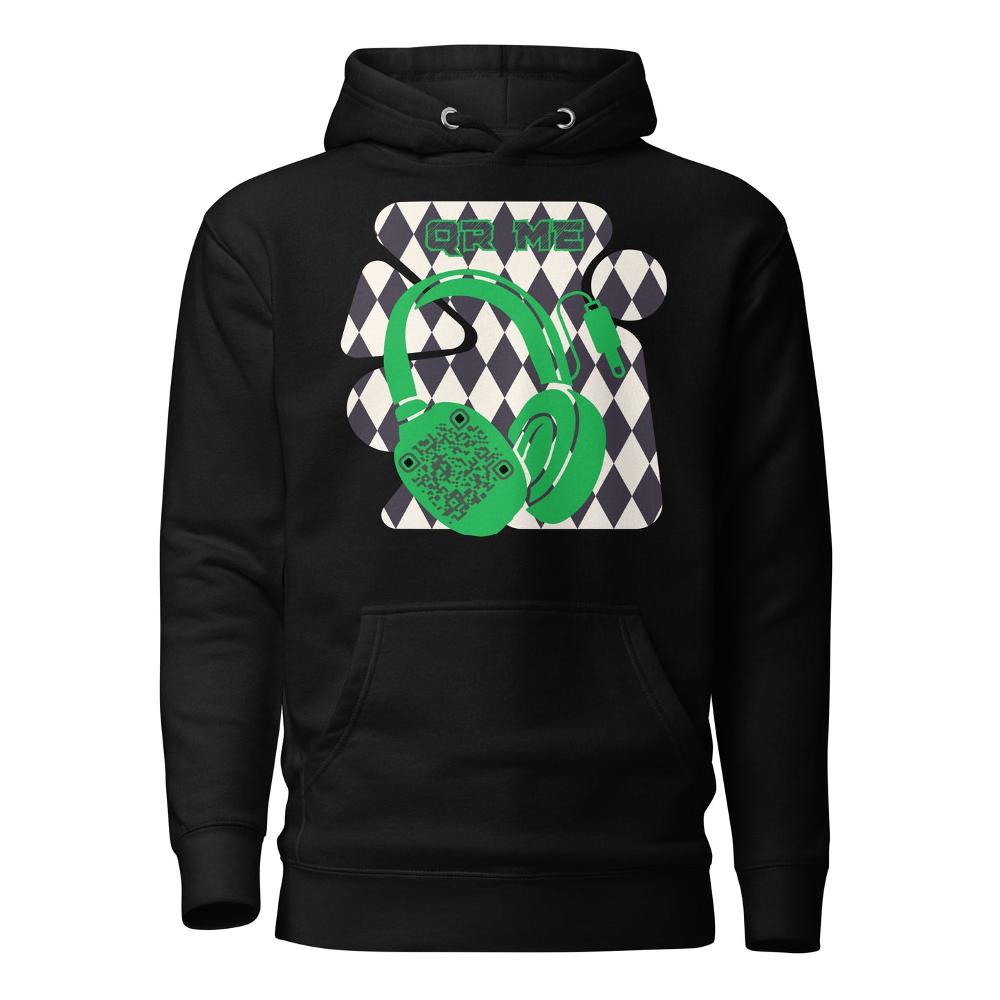 Personalized QR Code Harlequin Hoodie – Share Your Music