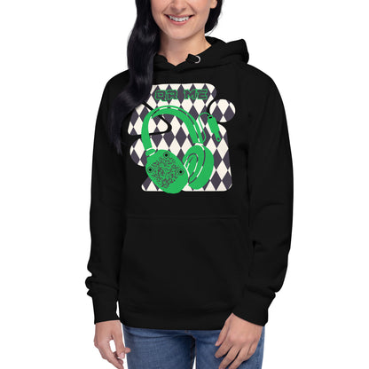 Personalized QR Code Harlequin Hoodie – Share Your Music