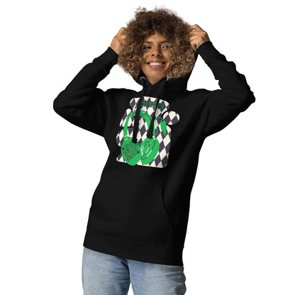 Personalized QR Code Harlequin Hoodie – Share Your Music