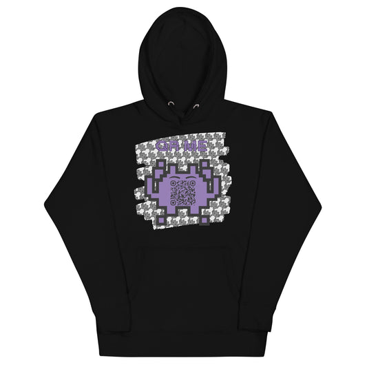 Monochrome Alien Emoji QR Code Hoodie – Share Your Stats