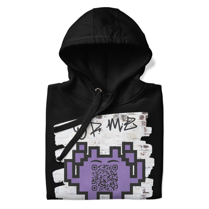 Graffiti Wall Alien Emoji QR Code Hoodie – Uniting Gamers