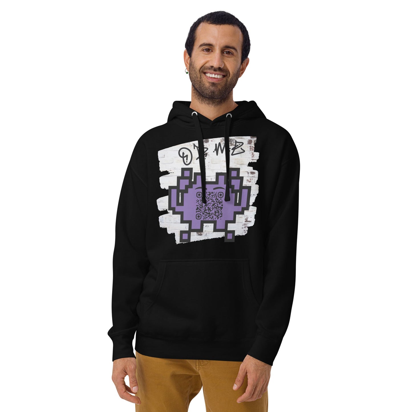 Graffiti Wall Alien Emoji QR Code Hoodie – Uniting Gamers