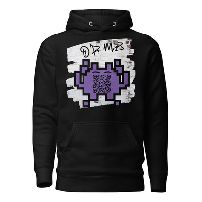 Graffiti Wall Alien Emoji QR Code Hoodie – Uniting Gamers